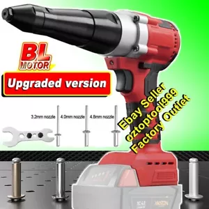 3.2-4.8mm Brushess Cordless Rivet Gun Automatic Pop Gun For Milwaukee 18VBattery - Picture 1 of 13