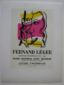 Fernand Léger Exposition Retrospective 1947 Orig Lithografie Maitres de l'Ecole  - Bild 1 von 2