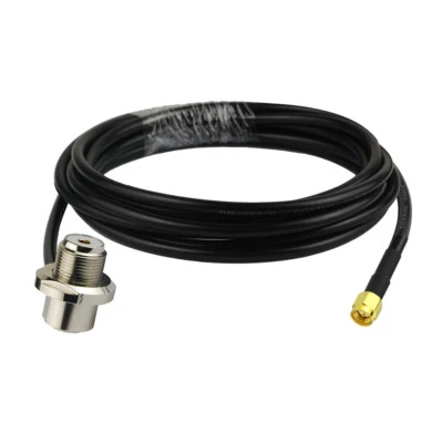 SMA Male to UHF SO239 Female bulkhead right angle for Car Radio Antenna cable 3m - Image 1 of 4