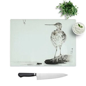 Common Snipe Bird Watanabe Seitai 1 x tagliere vetro protezione superficie - Foto 1 di 6