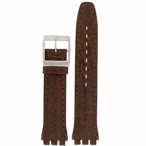 Watch Band to Fit Swatch Brown Italian Leather Strap 17mm - Picture 1 of 4