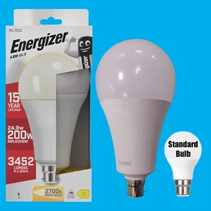 4x 24.9W (=200W) Energizer Large 110mm GLS BC B22 LED Light Bulb Lamp 2700K - Picture 1 of 4