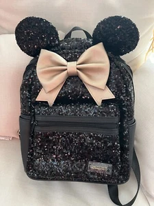 Disneyland Hong Kong 15th Year Anniversary Black Sequins Backpack - Picture 1 of 5