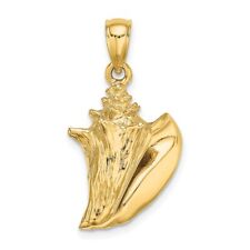 14K Yellow Gold 3-D Conch Shell Charm