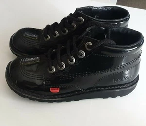 Botas Kicker Niños Junior Hi Botas de Cuero Negras Zapatos Talla 33 - Imagen 1 de 11