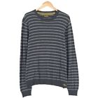 Polo Jeans Ralph Lauren Striped Grey Jumper Sweater Mens Size L Large