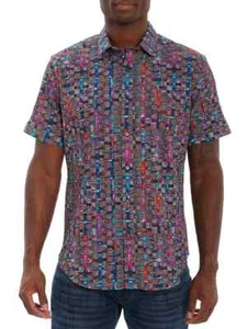 Robert Graham Herren Crewcut Crinkle Kurzarm Hemd - Bild 1 von 4
