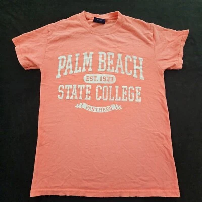 Palm Beach State College Orange Short Sleeve Cotton Blend T-Shirt Men's S - Image 1 of 4