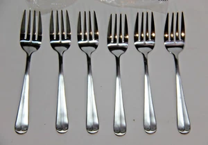 (6) Walco Windsor 6-Inch 18/0 Stainless Steel Salad Forks, Double Ridge Pattern - Bild 1 von 6