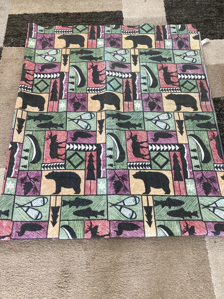 VTG Lodge Patchwork blanket MAINSTAYS Home 84 x 100 Made in USA Excellent. BB-6 - Image 1 of 4