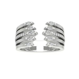 925 Sterling Silver 0.25ct Diamond Fashion Ring for Women Size 7 Clarity-I2I3 - Picture 1 of 5