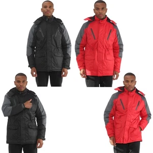 Chaqueta de invierno acolchada para hombre Abrigo cálido forrado de lana Parka impermeable con capucha - Imagen 1 de 22