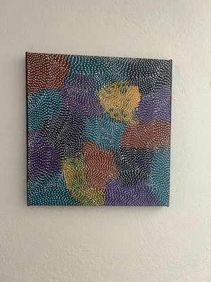 Arte aborigen Mary Rumble Petyarre certificado de autenticidad inc. Foto 1 de 2