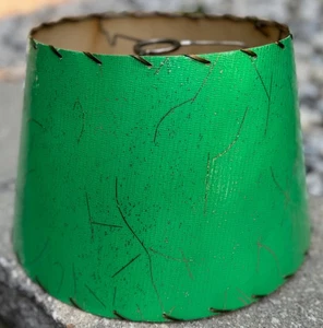 Vintage MCM 1950s Lamp Shade Green Gold Mid Century Modern Lighting Cardboard - Picture 1 of 11