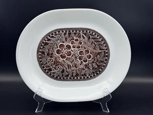CORELLE CORNING Batik Brown Oval Serving Platter 12.25” VTG - Picture 1 of 7