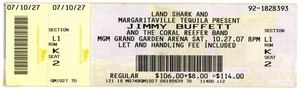 2007 Jimmy Buffett Full Complete Concert Ticket Stub Las Vegas NV - Picture 1 of 1