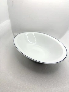 LIMOGES FRANCE GEORGES BOYER PORCELANA Blanco AZUL Borde Ovalado Cuenco para Servir - Imagen 1 de 11