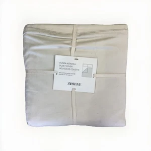 ZARAHOME Funda Nordic’s Duvet Cover Houses De Couette 94.5”x86.5” Beige - Picture 1 of 4
