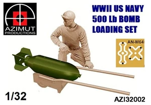 AZIMUT PRODUCTION 32002 MAQUETTE FIGURINE WWII US NAVY 500 Lb BOMB LOADING SET 1 - Picture 1 of 1