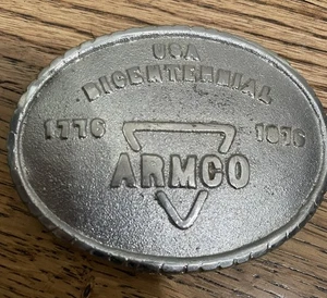 Armco American Rolling Mill Company USA Bicentennial Vintage Belt Buckle - Picture 1 of 3
