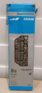 Shimano 8s 7s 6s  Bicycle Chain, Quick Link,  116-Links,  CN-HG71 - Picture 1 of 2