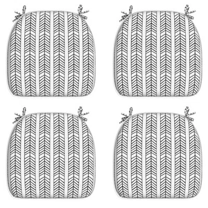 Outdoor Seat Cushions Set of 4 Patio Chair Pads with Ties, All Weather Chair ... - Picture 1 of 7