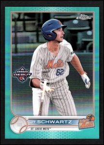 2022 Topps Pro Debut Chrome Aqua Refractors #PDC177 JT Schwartz /75 - quasi nuovo-MT - Foto 1 di 2