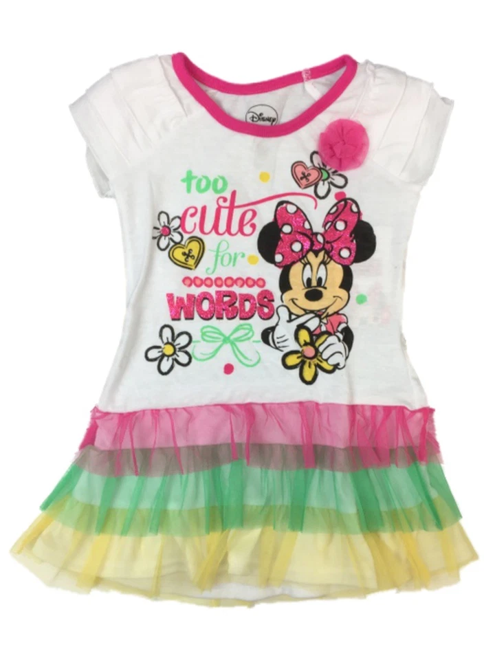 Disney Girls Ruffled Minni Mouse Tutu Dress Too Cute For Words 6 - Image 1 of 1