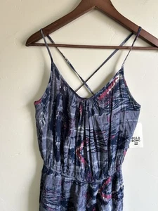 Billabong Take Me Away Jumpsuit Sz M beachy summer Pantsuit Romper NEW - Picture 1 of 14