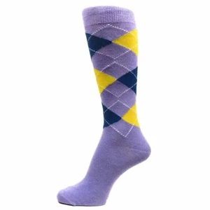 Calcetines de vestir argyle de boda azul lavanda con amarillo para hombre padrino --MA065 - Imagen 1 de 1