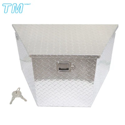 Lengua de remolque de caja de herramientas de aluminio de 29" x 17" x 18" para autocaravana cámper con marco en A remolque de volteo Foto 1 de 4