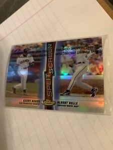 1999 Topps Finest Split Screen Dual Refractor Barry Bonds Albert Belle