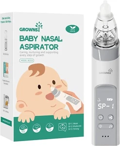 Nasal Aspirator for Baby Electric Nose Sucker 3 Silicone Tips Adjustable Suction - Picture 1 of 9