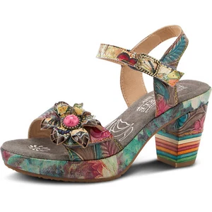 L’Artiste by Spring Step Womens Leilanie Quarter Strap Sandal - Grey Multi NEW - Picture 1 of 8