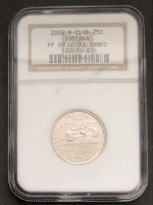 2002 S Washington Quarter NGC PF69 ULTRA CAMEO INDIANA #32035 - Picture 1 of 2