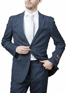 Carlo Lusso Men's Regular Fit 2-Piece Single Breasted Suit Set - Colors