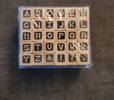 Hampton Art Studio G алфавит резиновый штамп набор 30 мини заглавные буквы запечатанный - Изображение 1 из 3