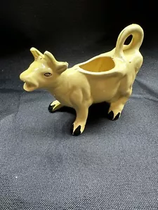 Vintage Hand Made Crafted Cow Creamer Pitcher in Yellow & Black, Estate Coll. - Picture 1 of 9