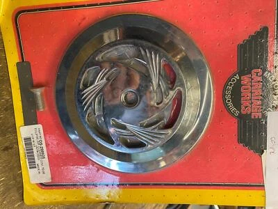 Круглая крышка воздухоочистителя Carriage Works Eclipse для Harley Chopper хромированная стреловидная заготовка - Изображение 1 из 4