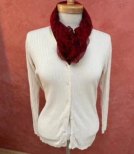 Edle reine Seiden-Damen Strickjacke, Farbe ecru/beige Gr. 42, sehr leicht, cool! - Bild 1 von 4