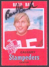 BASIL BARK AUTOGRAPH 1971 OPC #119 SIGNED AUTO CFL STAMPEDERS ALOUETTES