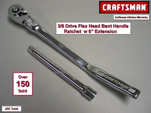 CRAFTSMAN 3/8 Socket Ratchet Wrench Offset Flex Head Long Body 72T - Picture 1 of 6