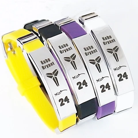 Kobe Bryant Mamba 24 Stainless Steel and Silicone Adjustable Bracelet Cover