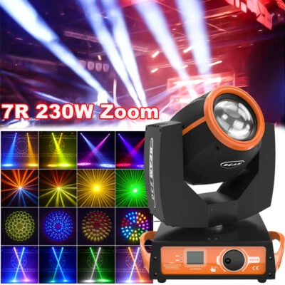 7R 230W Zoom Stage Lighting Moving Head Beam Sharpy DMX Strobe DJ Disco Light US - Image 1 of 4