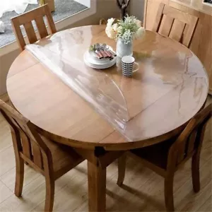Soft Glass Table Cover PVC Table Pad Round Transparent Tablecloth Household - Picture 1 of 11