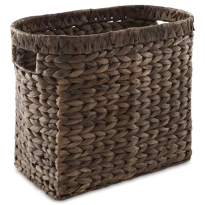 Magazine Holder Basket with Handles, Woven Water Hyacinth Wicker Storage Bin - Picture 1 of 6