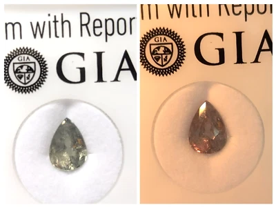 Alejandrita Natural 2.02ct Forma de Pera Certificado GIA Cambio de Color Verde a Púrpura Foto 1 de 4