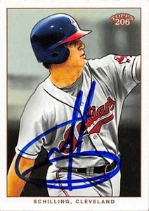 Micah Schilling autographed Baseball Card (Cleveland Indians) 2003 Topps 206#420