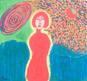 Signed Watercolor Painting 'Girl 43' by Chinese Artist Tao Zhang - Picture 1 of 8