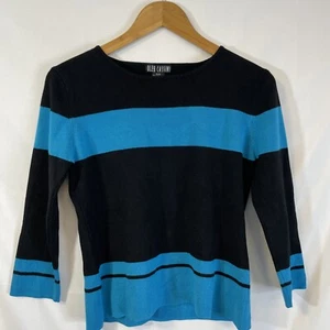 Oleg Cassini Women’s Black and Blue Sweater size Medium - Picture 1 of 9
